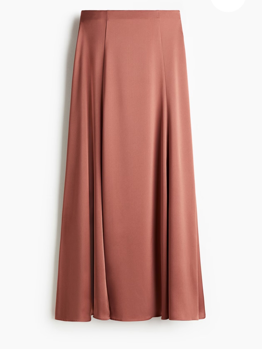 H&M Satin Maxi A-Line Skirt in Rust
